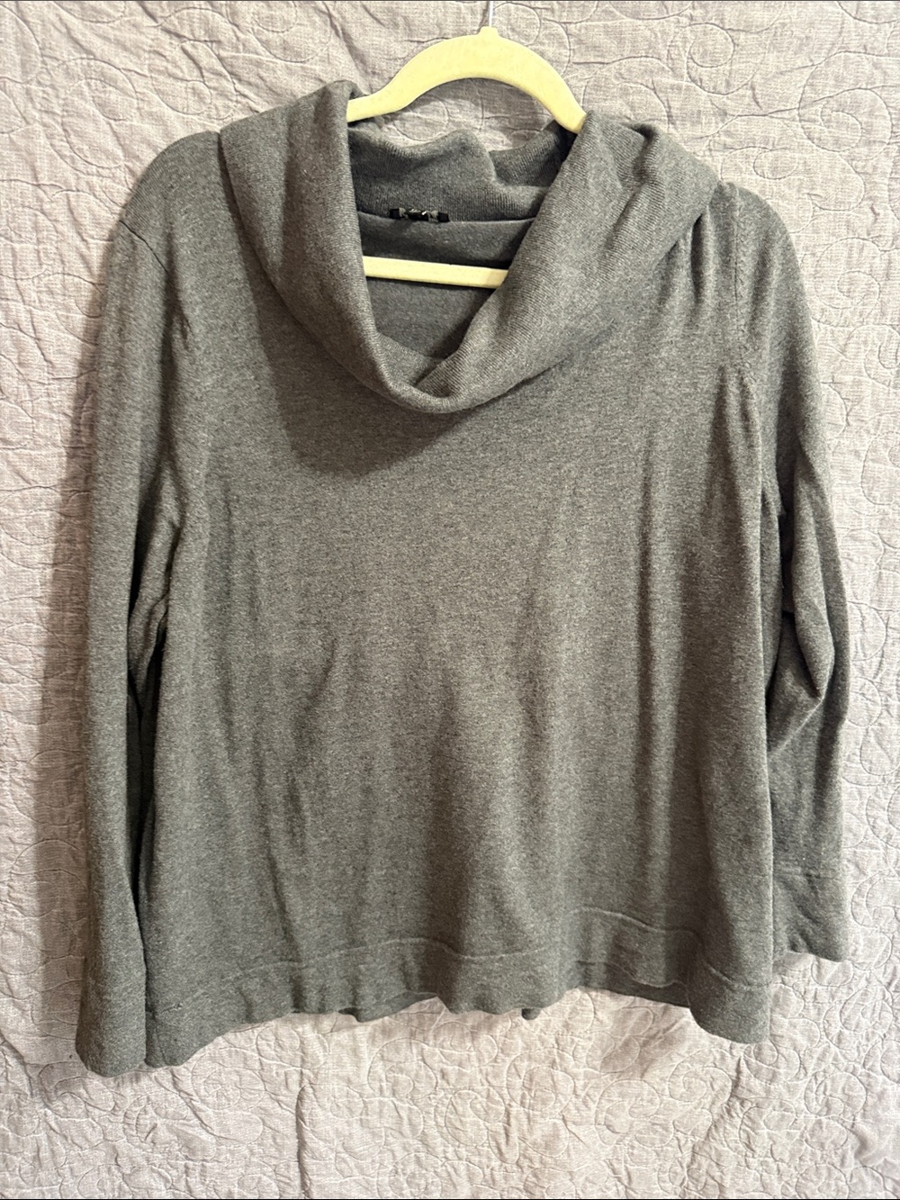 Talbots Heathered Gray Cowl Neck Sweater (petite)